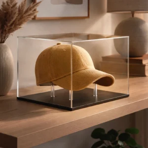 Acrylic Baseball Cap Display Case with Cap Stand
