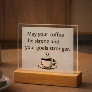 Acrylic Display Stand with Wooden Base