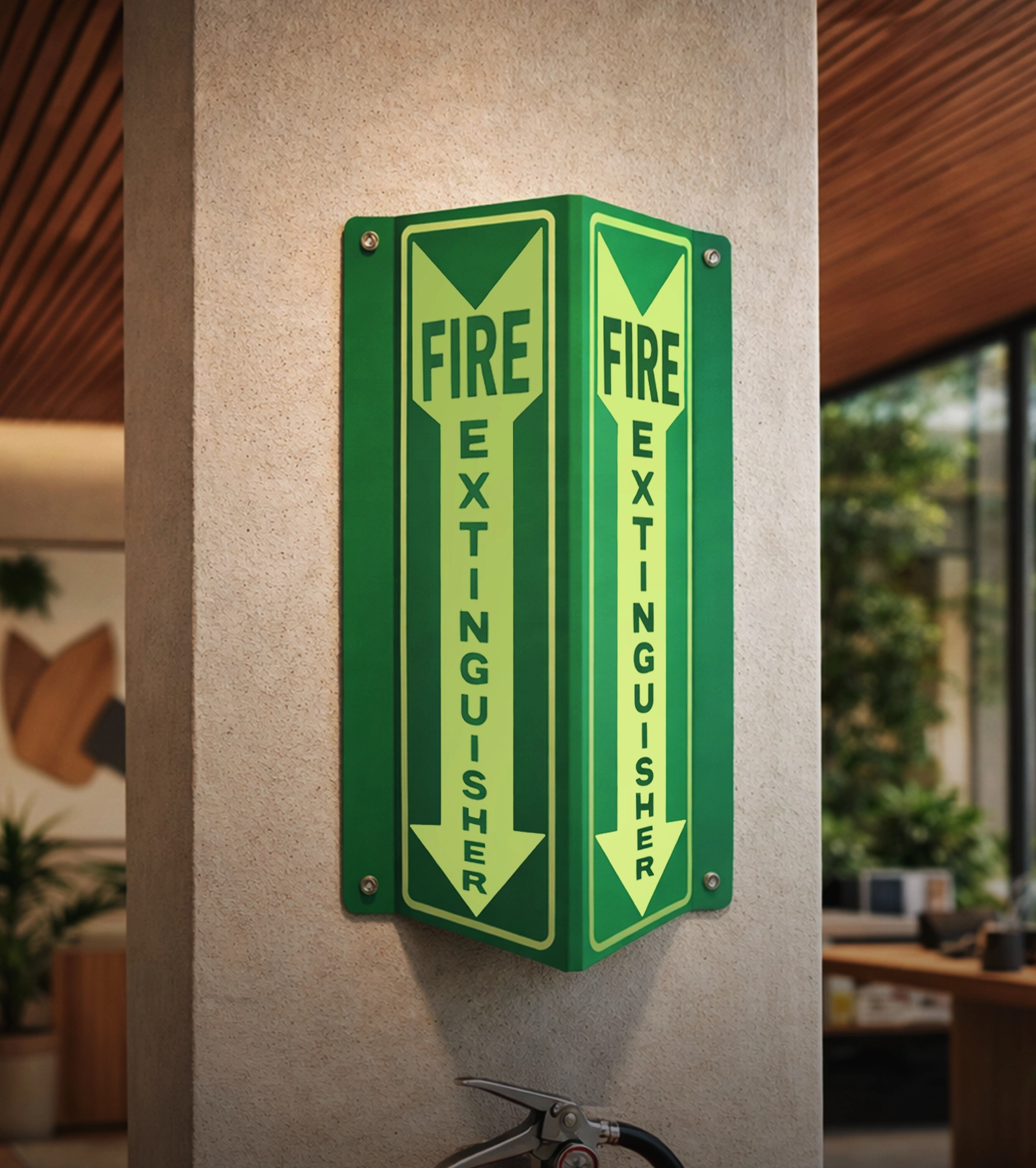 Acrylic Two-Way Fire Emergency Sign